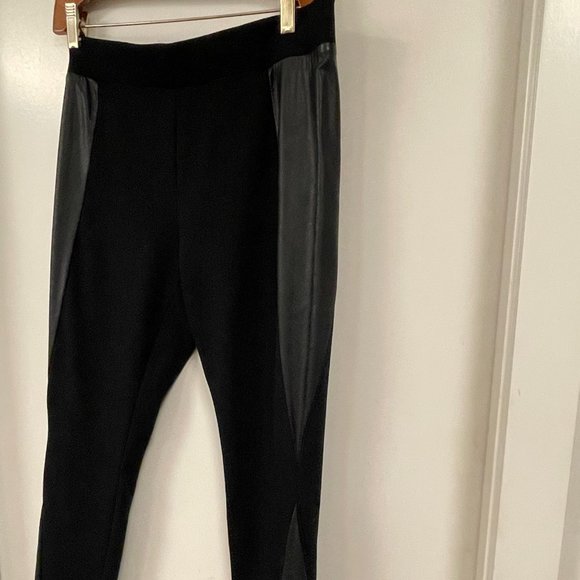 'RICKIS' Black Skinny Pant with Leather Trim / Size M - Picture 5 of 12